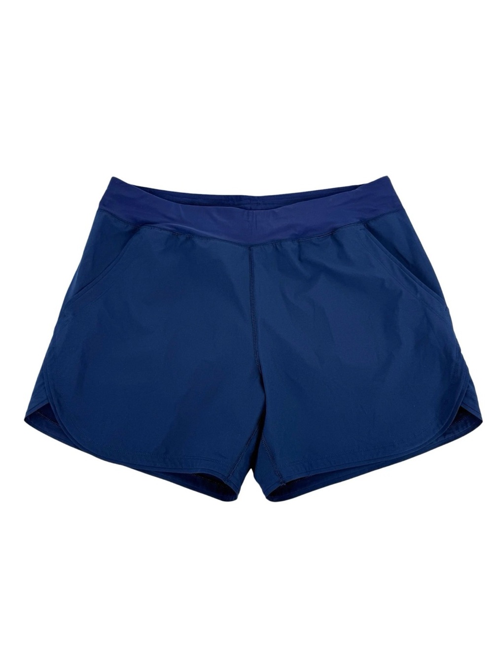 Lands End Swim Shorts Womens Size 16 Blue UnLined Stretch Beach Vacation